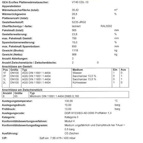 Pasteurizador flash (Flash pasteurizer) de la empresa GEA 4.000 litros/h (2)
