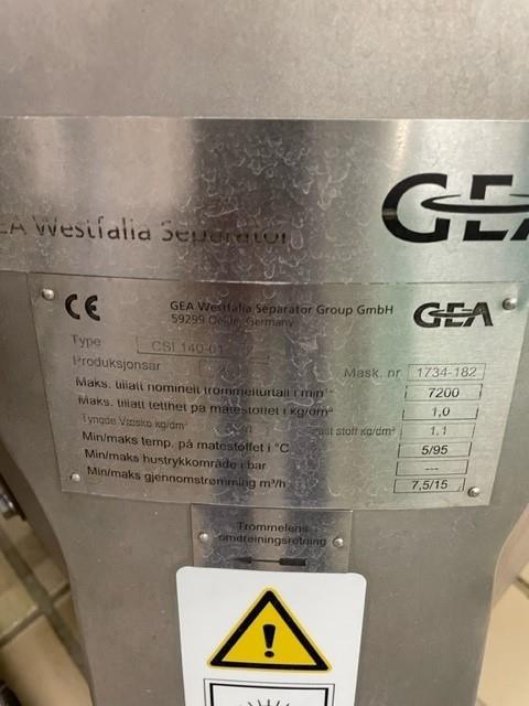GEA Westfalia CSI 140-01-777 Bactofuge Separator, 15.000 Ltr/h (3)