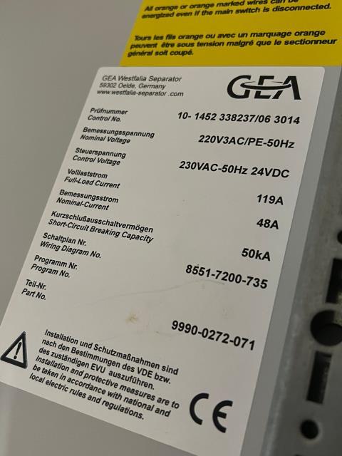 GEA Westfalia CSI 140-01-777 Bactofuge Separator, 15.000 Ltr/h (8)